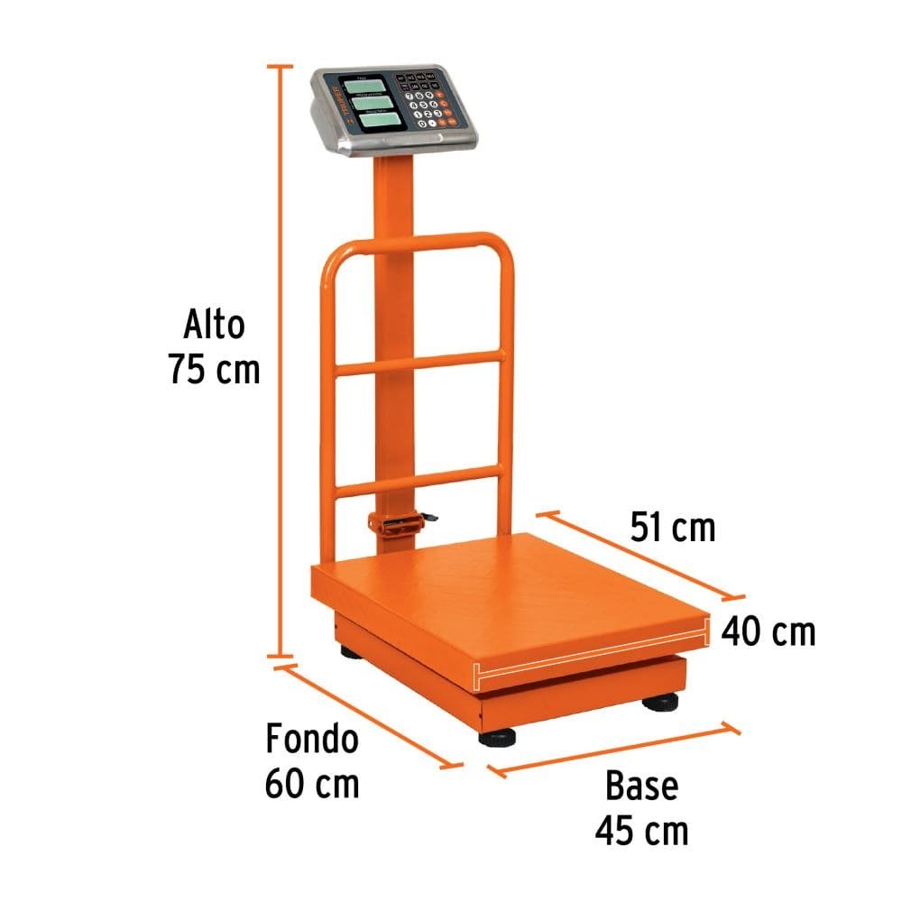 BÁSCULA DE PLATAFORMA PLEGABLE CAPACIDAD 200 KG TRUPER