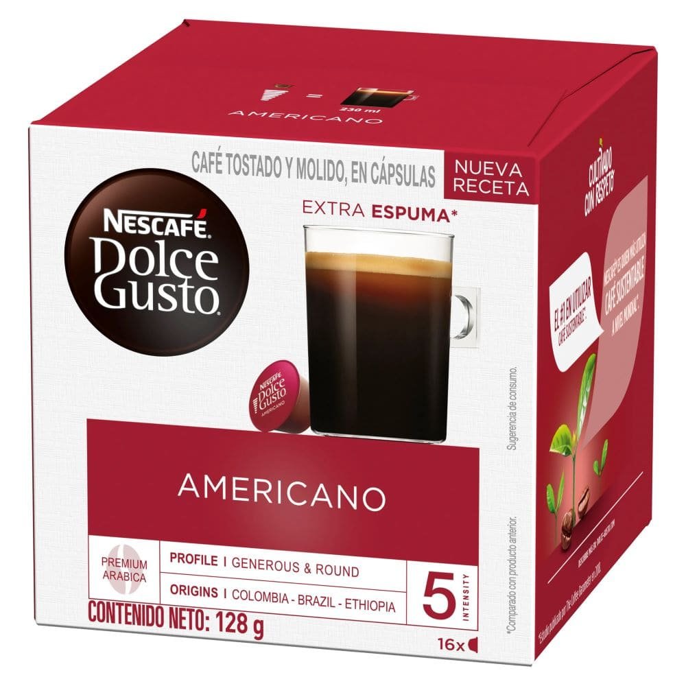 CAPSULAS CAFÉ AMERICANO NESCAFE DOLCE GUSTO 16 UNI