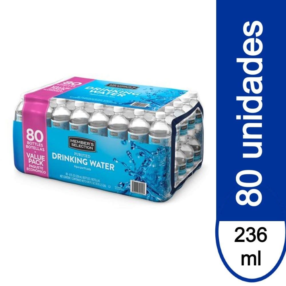 AGUA PURIFICADA 80 UNIDADES MEMBER´S SELECTION 236 ml