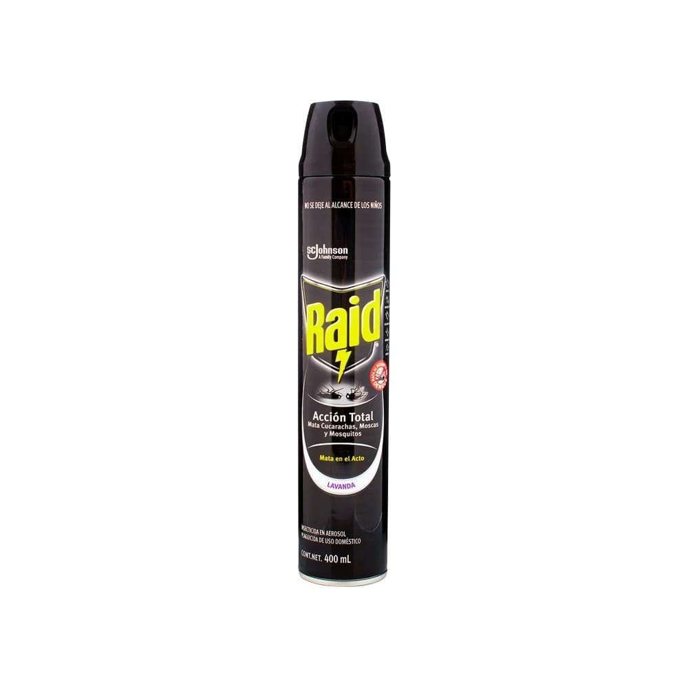 FRASCO DE RAID ACCION TOTAL LAVANDA NEGRO 400ML