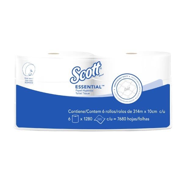 PAPEL HIGIENICO JUMBO ROLL SCOTT CENTERPULL 2H 6X320METROS
