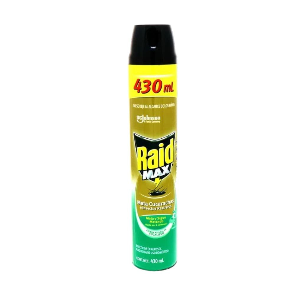 FRASCO DE RAID MAX DORADO 430 ML AROMA EUCALIPTO