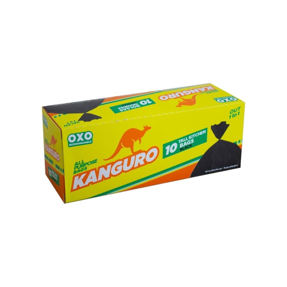 PAQUETE DE BOLSA GRANDE KANGURO NEGRO 10 UNIDADES