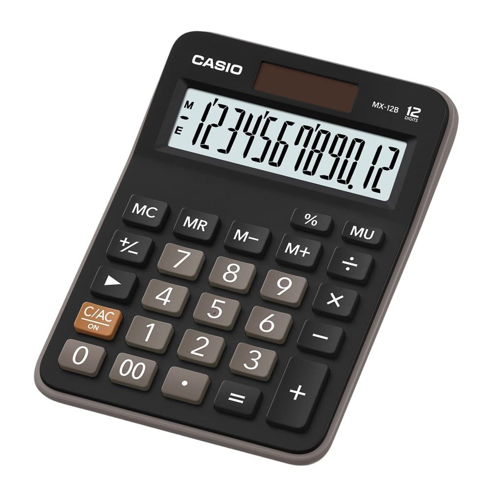 CALCULADORA PARA ESCRITORIO CASIO MX-12B-BK-W-DC 12 DIG