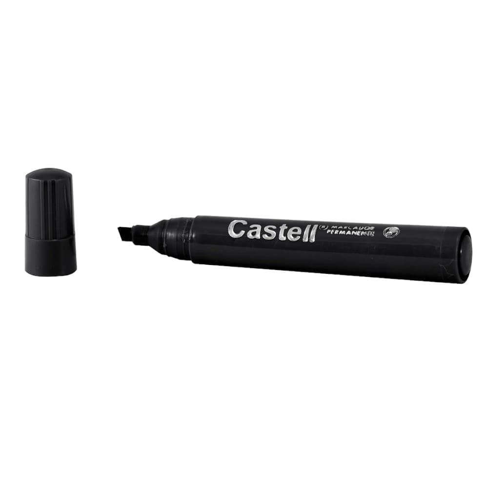 MARCADOR PERMANENTE CASTELL PUNTA BISELADA NEGRO