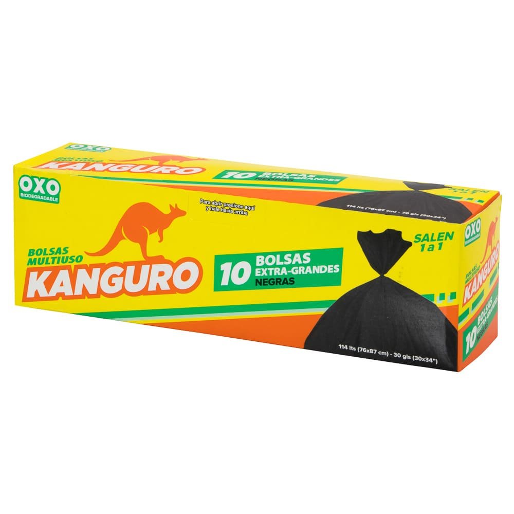 PAQUETE DE BOLSA EXTRA GRANDE KANGURO NEGRO
