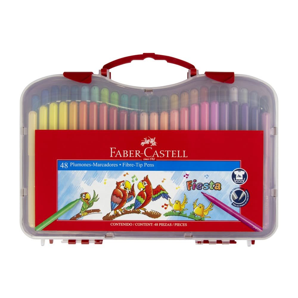 MARCADORES EN ESTUCHE FABER CASTELL 555347 48 COLORES