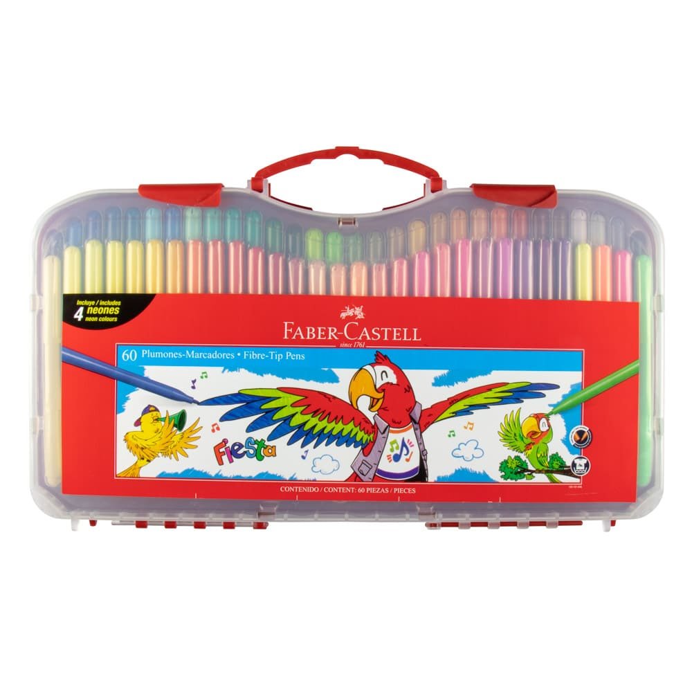 MARCADORES EN ESTUCHE FABER CASTELL 555360 60 COLORES