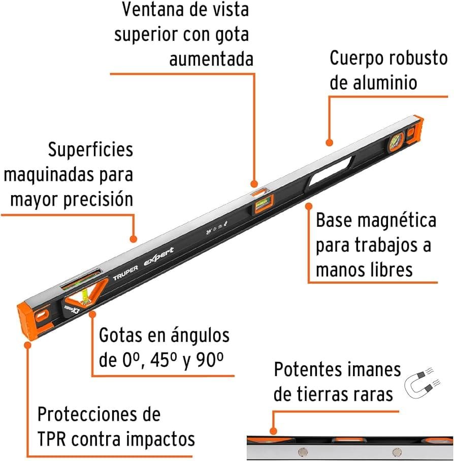 NIVEL 36IN MAGNETICO CON PORTECCION DE TPR TRUPER