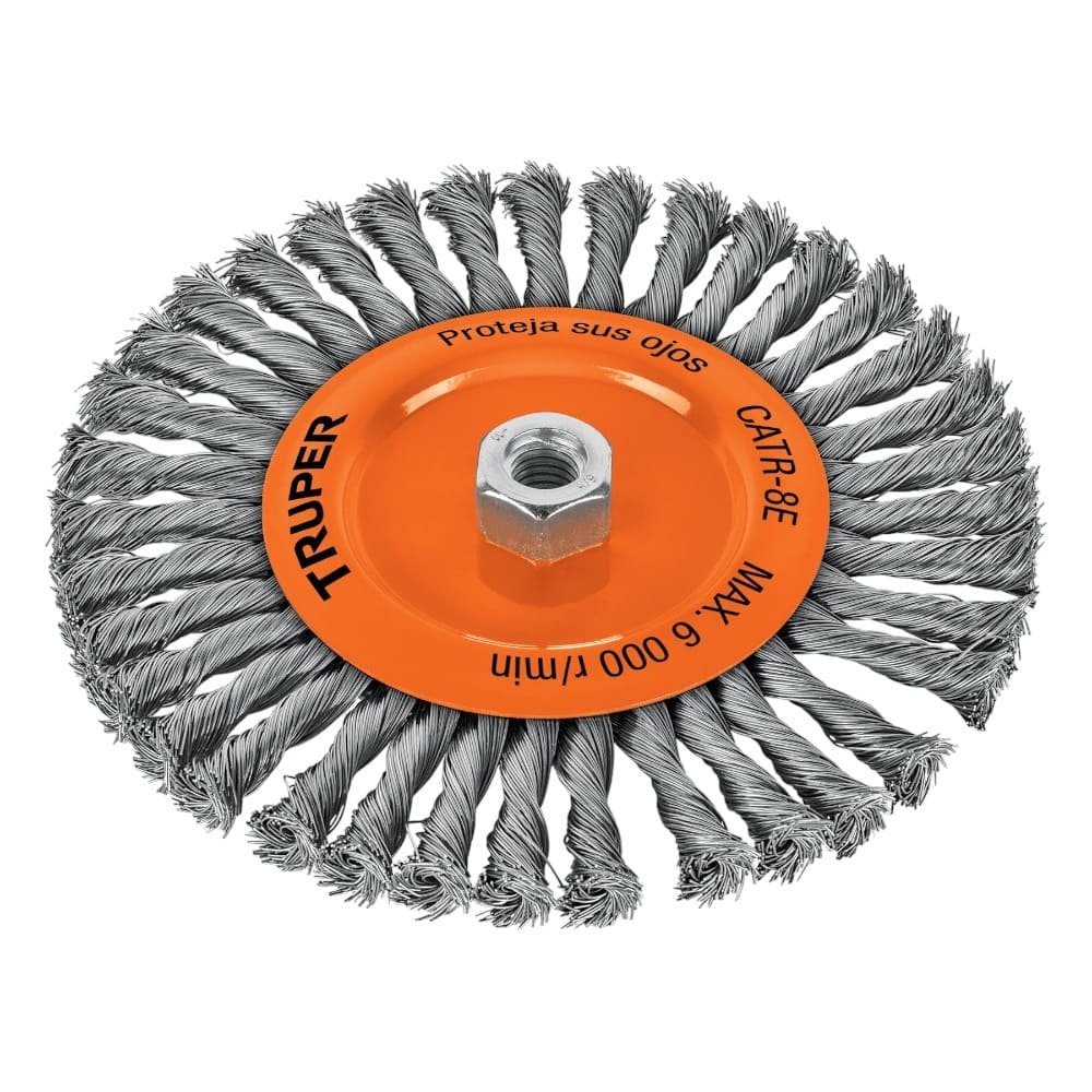 CARDA CIRCULAR 8 IN ALAMBRE TRENZADO EJE 5/8 IN - 11 TRUPER
