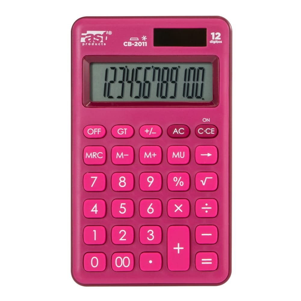 CALCULADORA DE BOLSILLO FAST CB-2011 12 DIGITOS ROSADO
