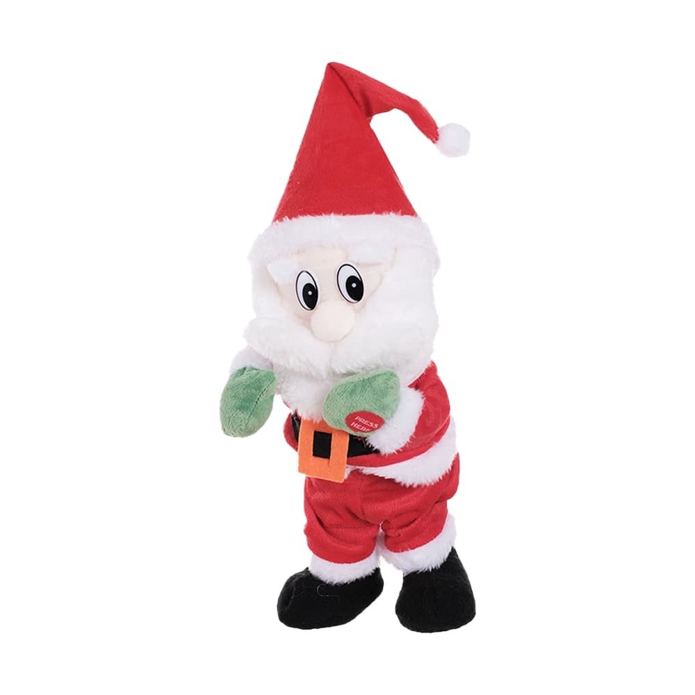 MUÑECO DE SANTA TRAJE ROJO 30 CM CON BOTON