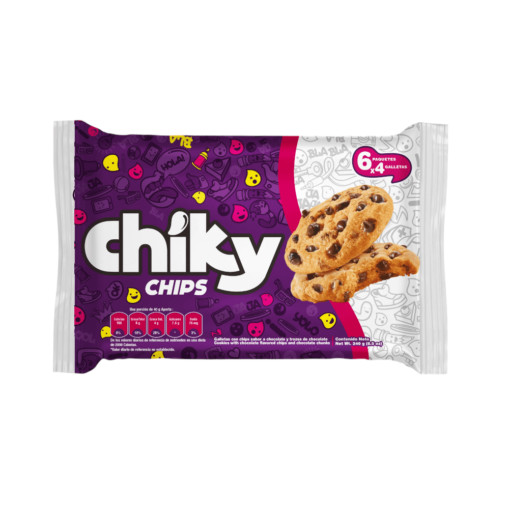 GALLETA CHIKY CHIPS PAQUETE DE 6 UNIDADES