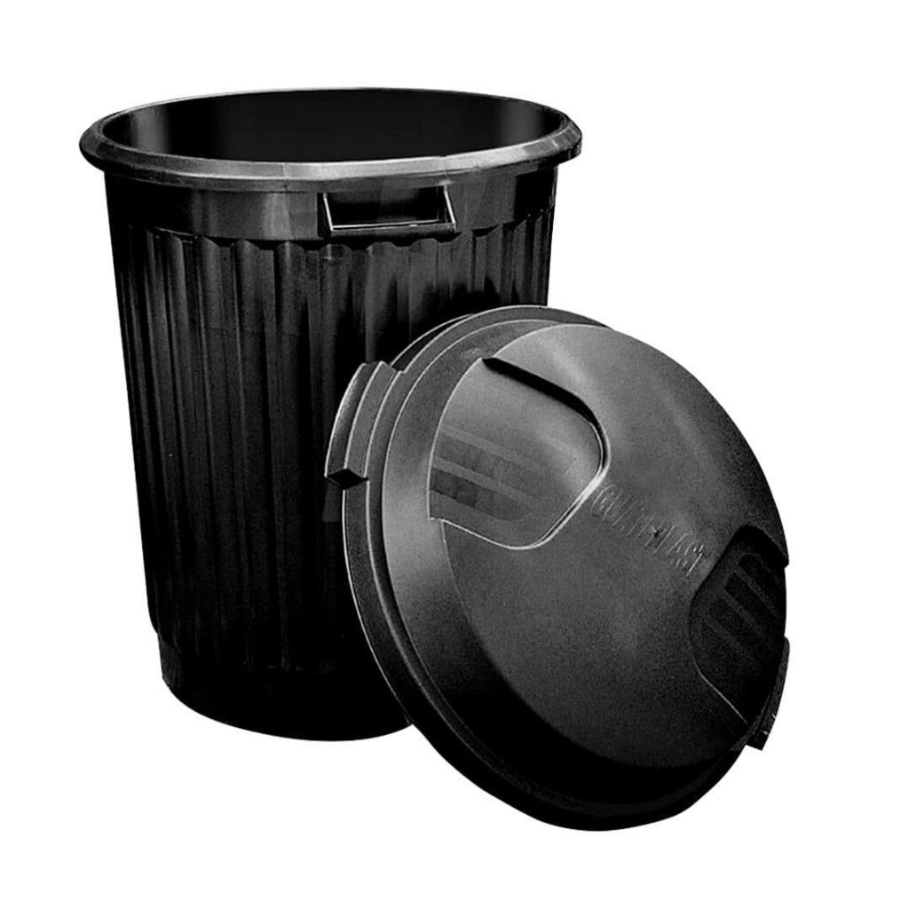 BASURERO 20 GALONES CON TAPA COLOR NEGRO GUATEPLAST