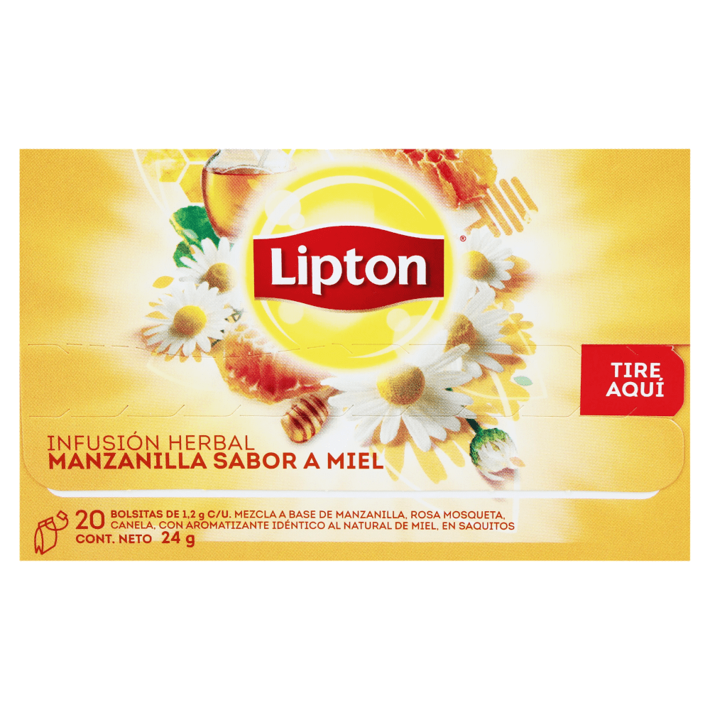 CAJA DE TE MANZANILLA Y MIEL LIPTON 20 UNIDADES