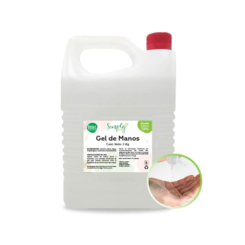 GALON DE ALCOHOL EN GEL DE MANOS SIMPLY PURE