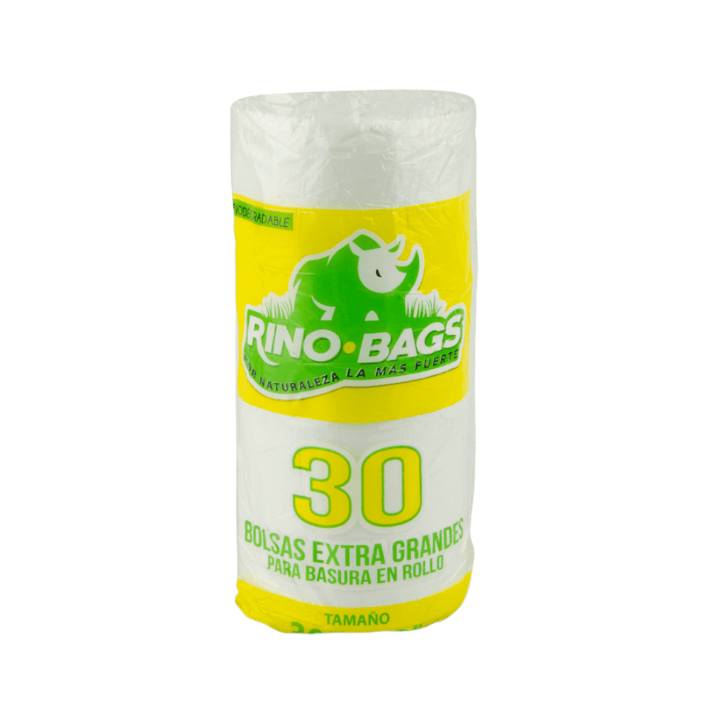 ROLLO DE BOLSA EXTRA GRANDE BLANCA RINO BAGS 30 UNIDADES