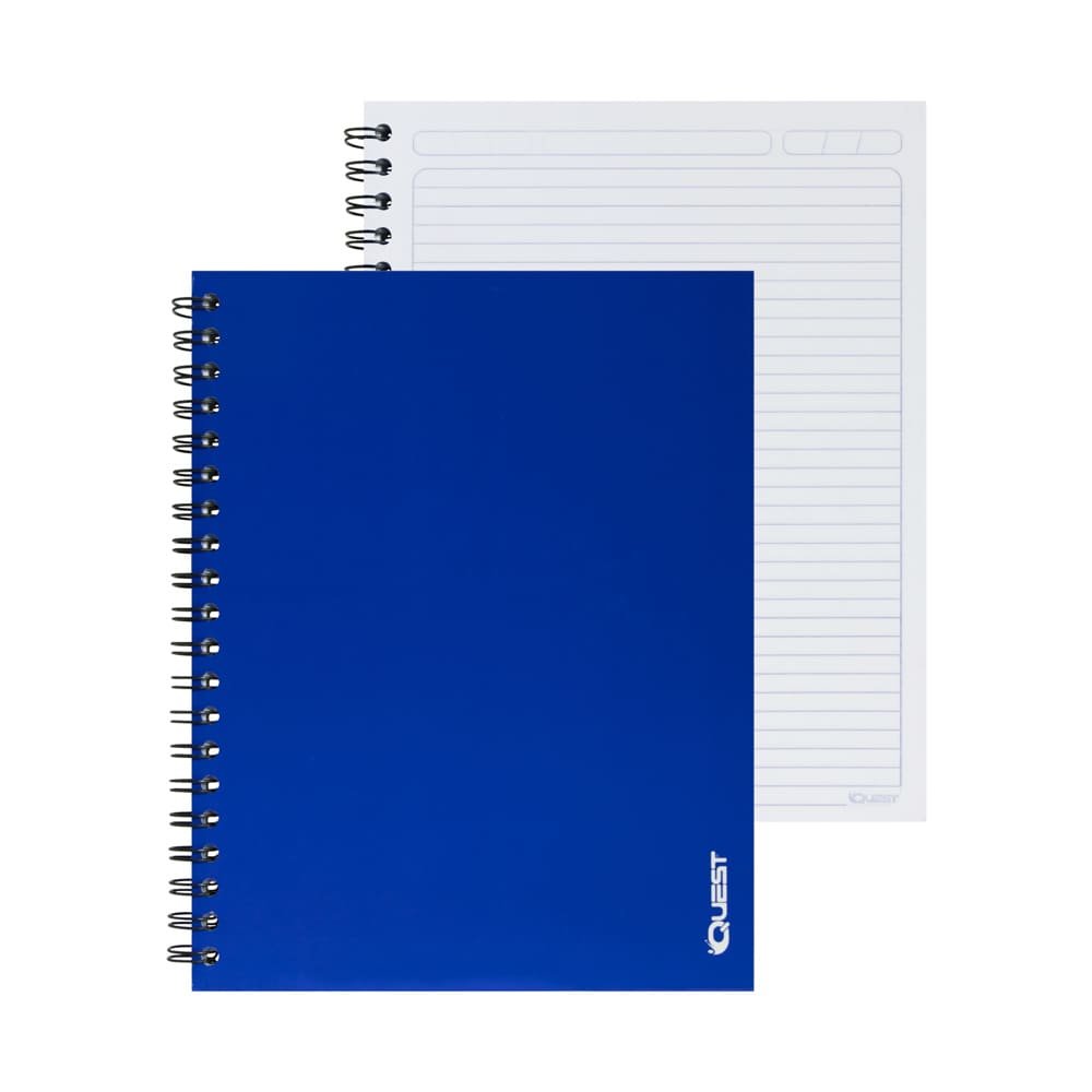CUADERNO DOBLE ANILLO QUEST 100 HOJAS PASTA DURA 242399 RAYADO
