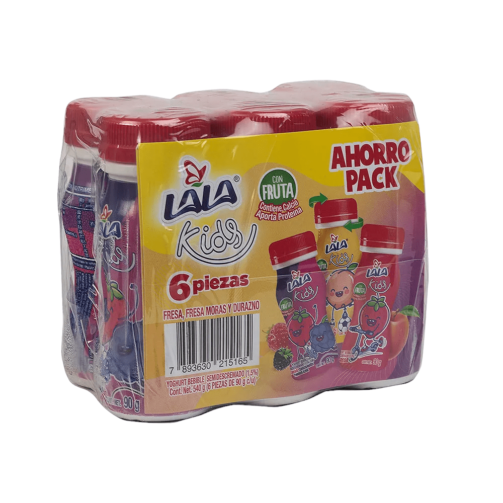 YOGURT LALA BEBIBLE KIDS SURTIDO 5.4 GRAMOS 6 UNIDADES