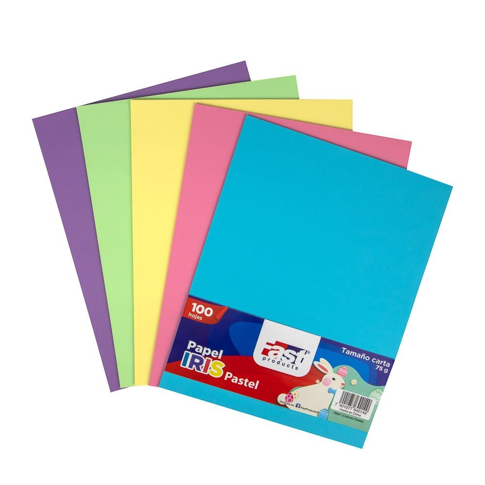 PAPEL BOND 75 GRAMOS FAST CARTA COLORES PASTEL PAPEL IRIS