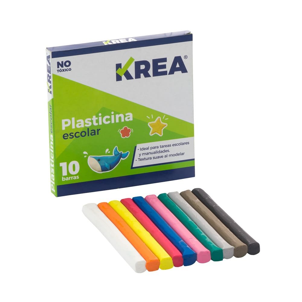 PLASTICINA KREA CAJA DE 10 BARRAS DE COLORES