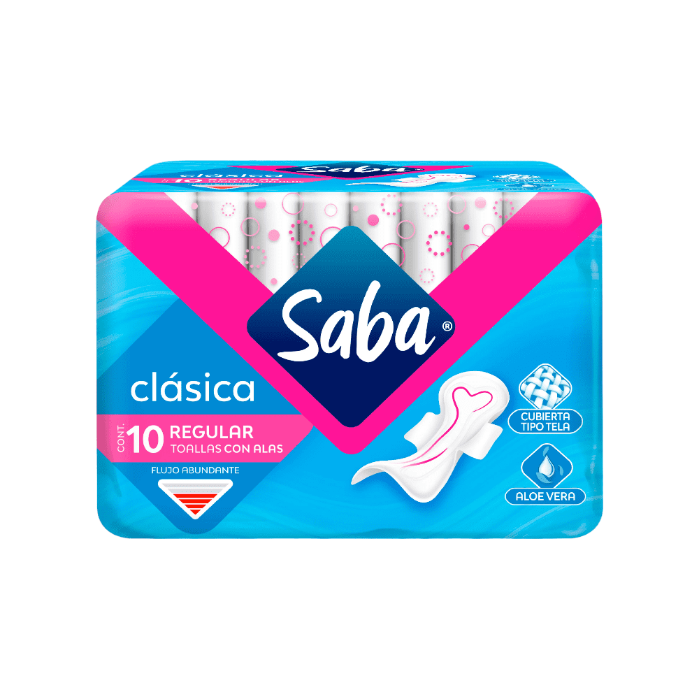 TOALLA SANITARIA CLASICA CON ALAS SABA