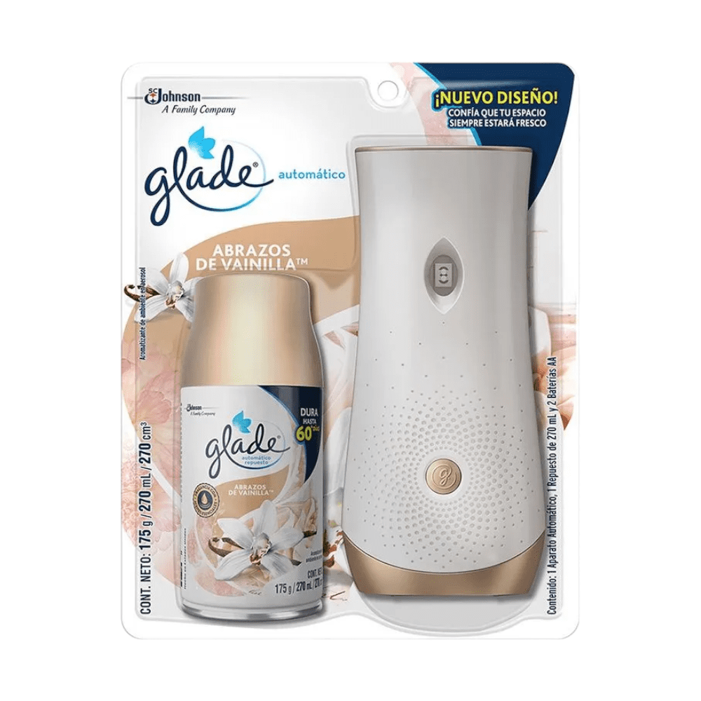 AROMATIZANTE GLADE AUTOMÁTICO VAINILLA UNIDAD + 1 REPUESTO - 175GR