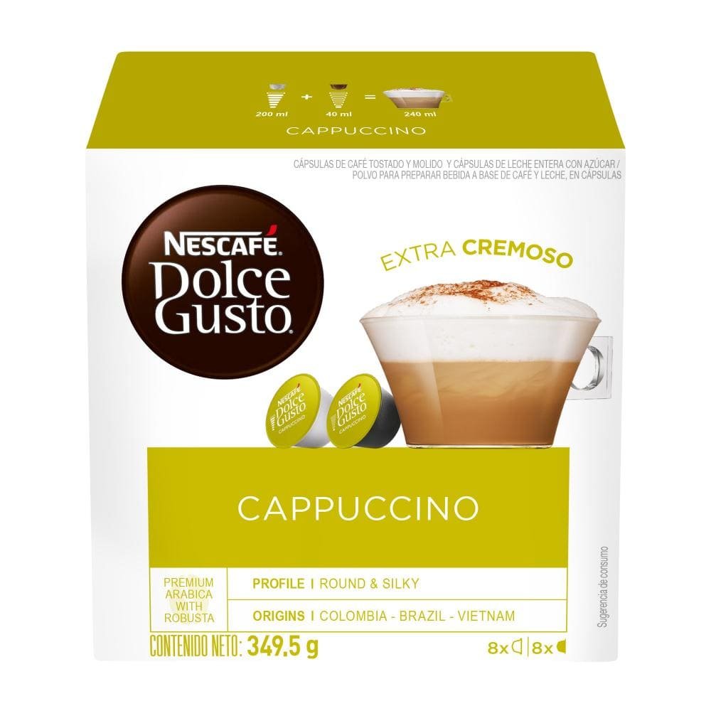 CAPSULAS CAFÉ CAPPUCCINO DOLCE GUSTO 8 TAZAS