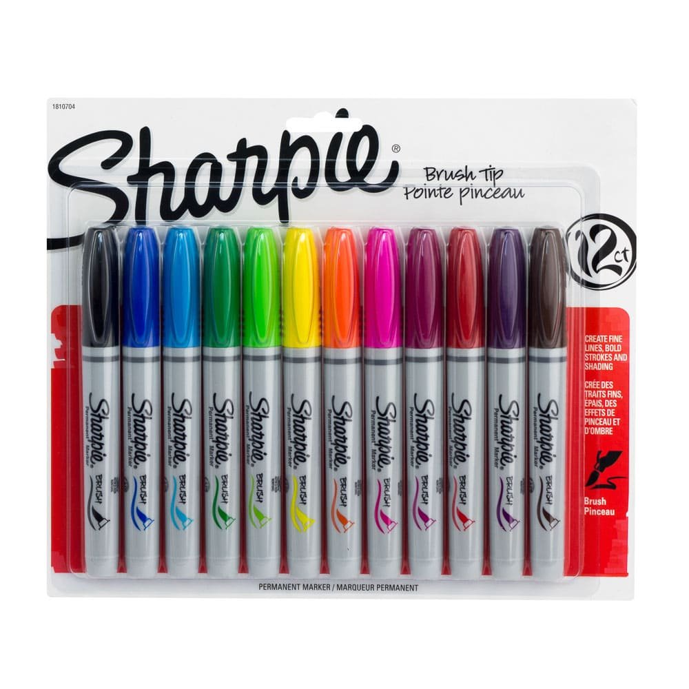 MARCADORES EN ESTUCHE SHARPIE 1810704 PUNTA PINCEL 12 COLORES