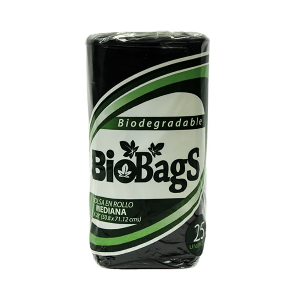 ROLLO DE BOLSA MEDIANA NEGRA 25 UNI BIO BAGS