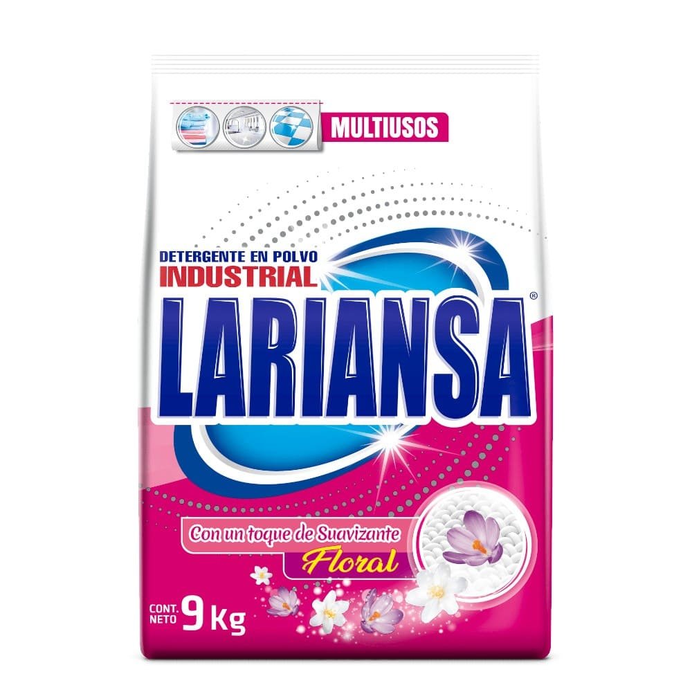 BOLSA DE DETERGENTE LARIANSA 9K CON AROMA FLORAL