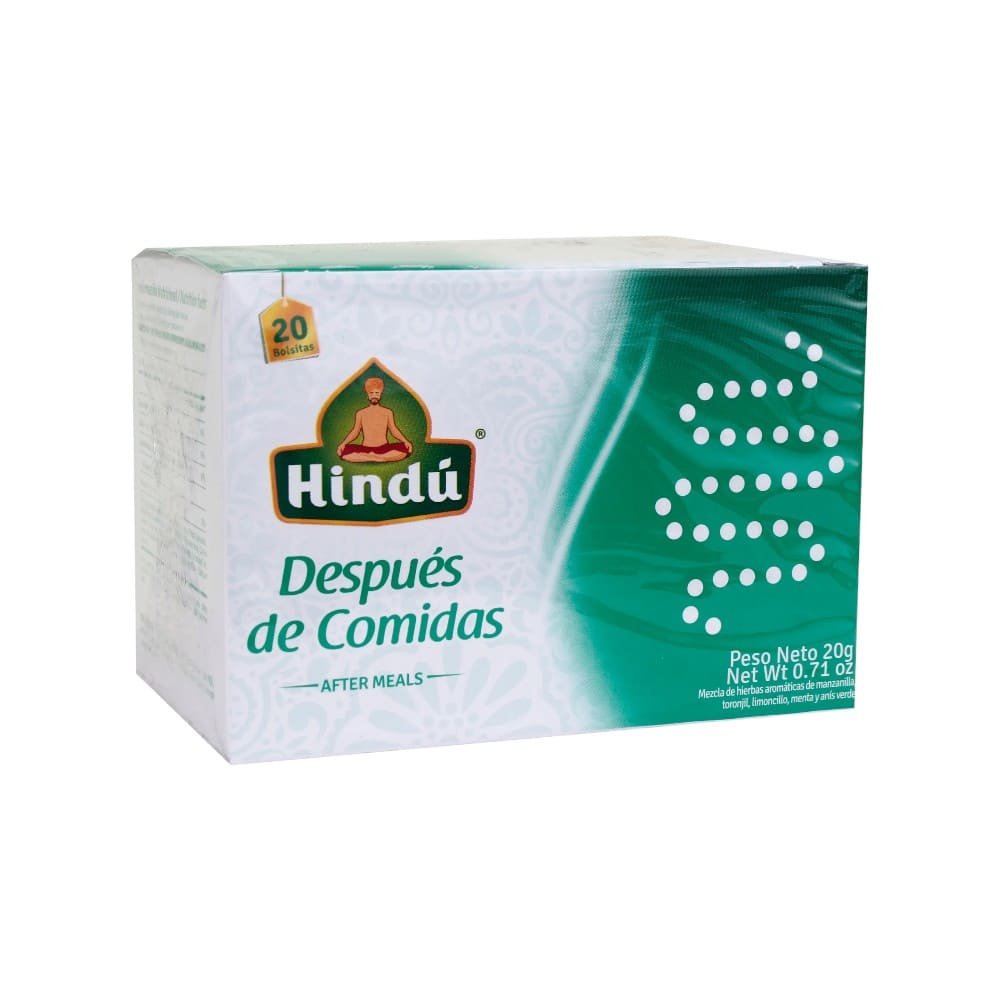 CAJA DE TE HINDU BIENESTAR MIEL 20 GRAMOS