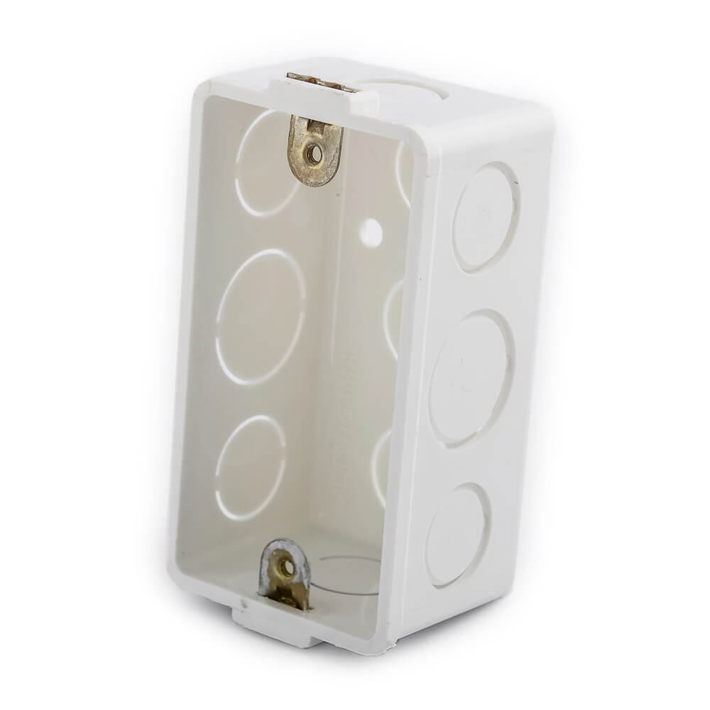 CAJA MODULAR PARA TOMACORRIENTE PLASTICA BLANCA