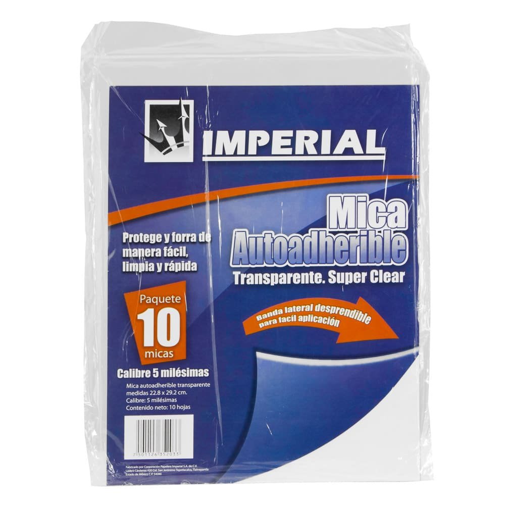LAMINAS PARA EMPLASTICAR EN FRIO IMPERIAL CARTA 10 UNIDADES