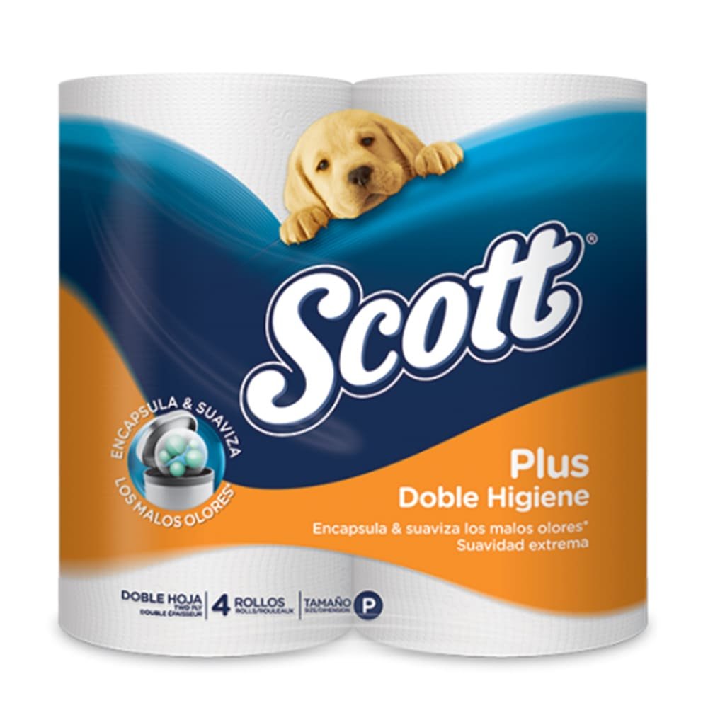 PAPEL HIGIENICO PLUS DOBLE HOJA 4 ROLLOS SCOTT