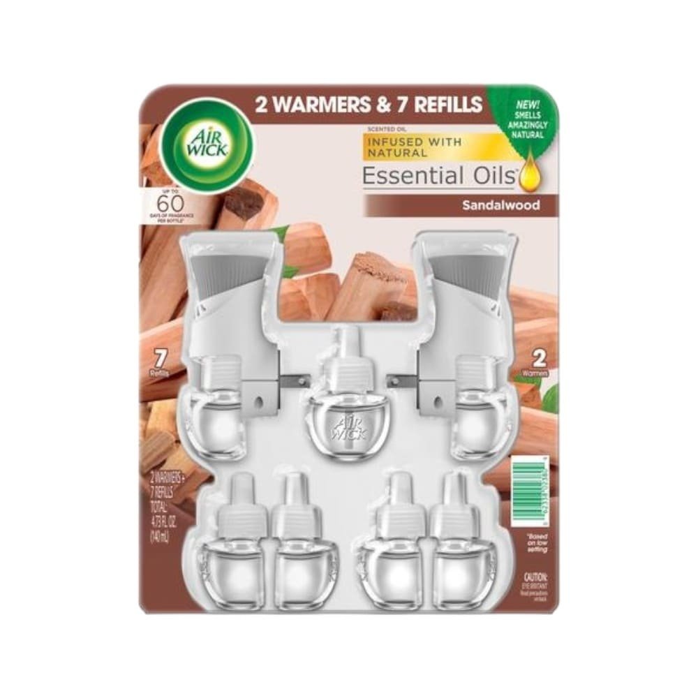 AIR WICK ACEITES NATURALES 2 APARATOS Y 7 REPUESTOS 140 ML, 4.73 ONZAS AROMA SURTIDOS