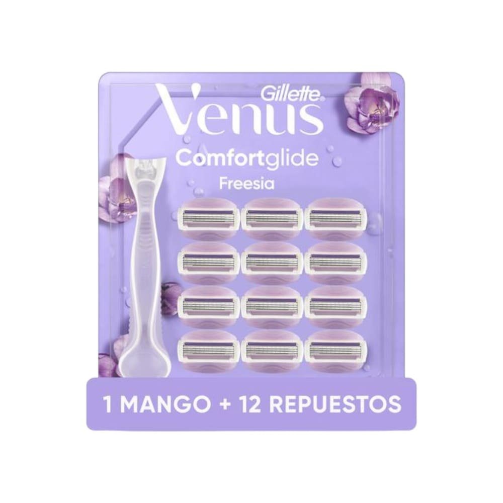 RASURADORA GILLETTE VENUS COMFORTGLIDE FREESIA 12 REPUESTOS