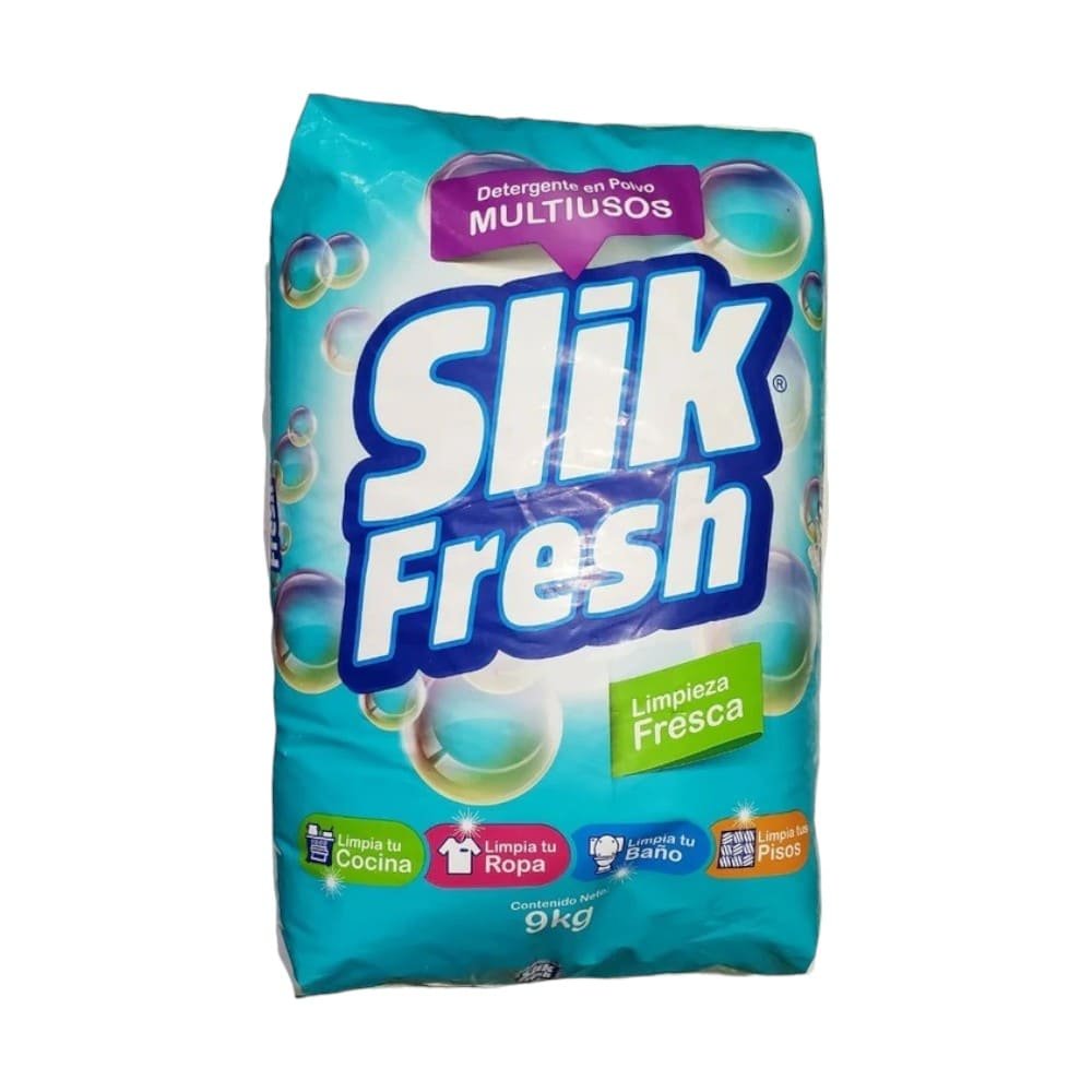 DETERGENTE EN POLVO MULTIUSOS SLICK FRESH, 1 BOLSA DE 9 KILOS