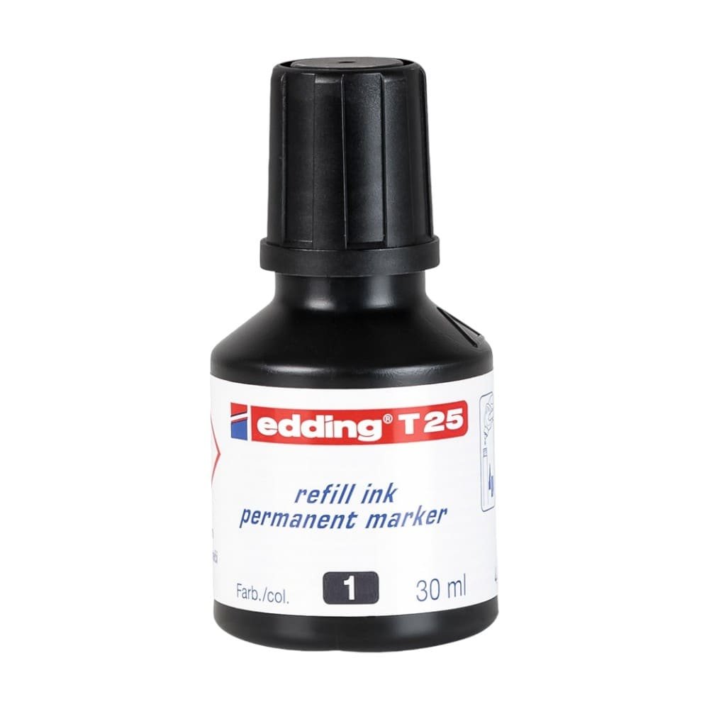TINTA PERMANENTE EDDING T-25 DE 30ML NEGRO