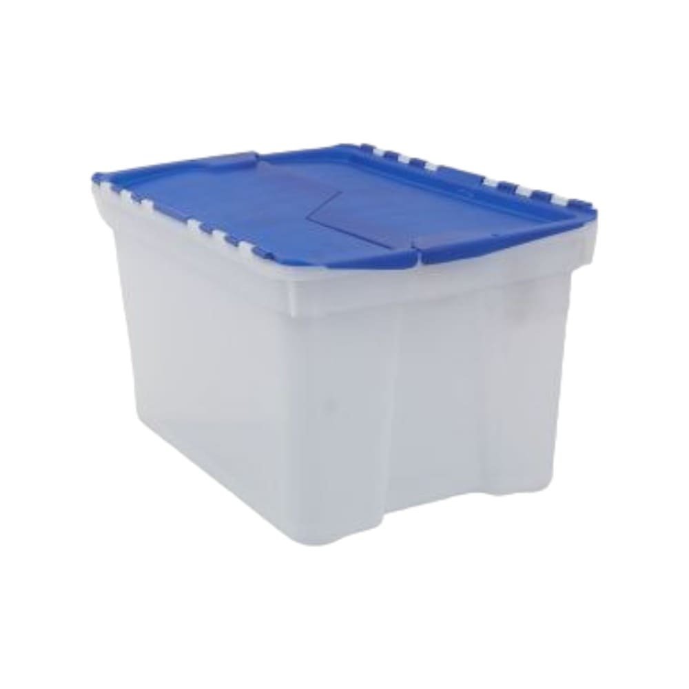 CAJA PLASTICA 60 LITROS INDUSTRIAL 32X40X60 CM AZUL TAPA PLEGABLE