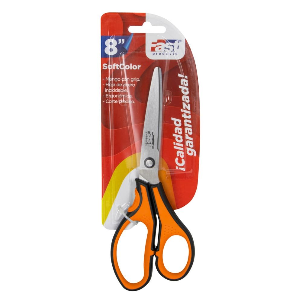 TIJERA FAST DE 8¨ SOFT AGARRADOR DE MANGO DE HULE