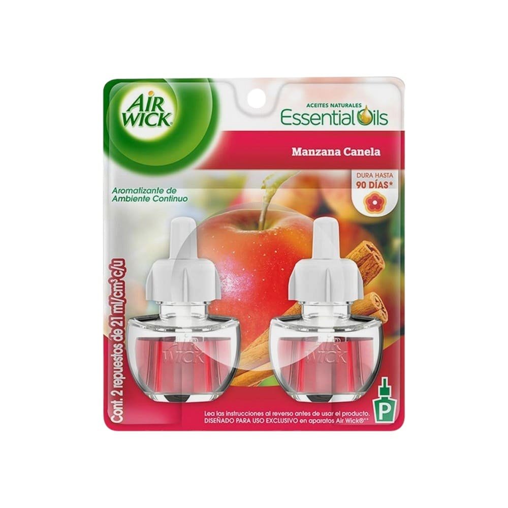 ACEITE NATURAL 2 UNI MANZANA CANELA AIR WICK LOCK PLUS DUO
