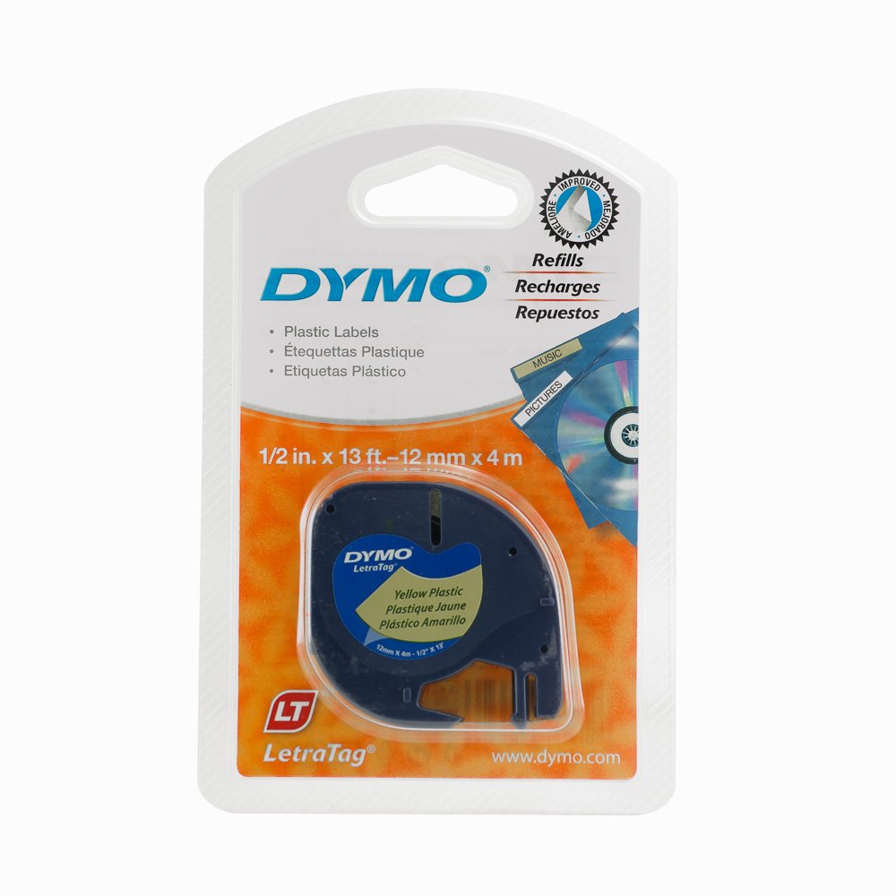 CINTA DYMO 91332 LETRATAG PLASTICA AMARILLO