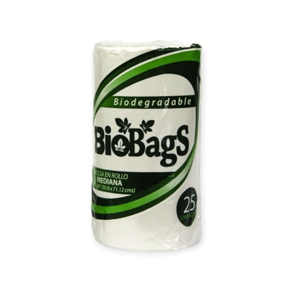 ROLLO DE BOLSA MEDIANA COLOR BLANCO 20X28 BIO BAGS 25 UNI