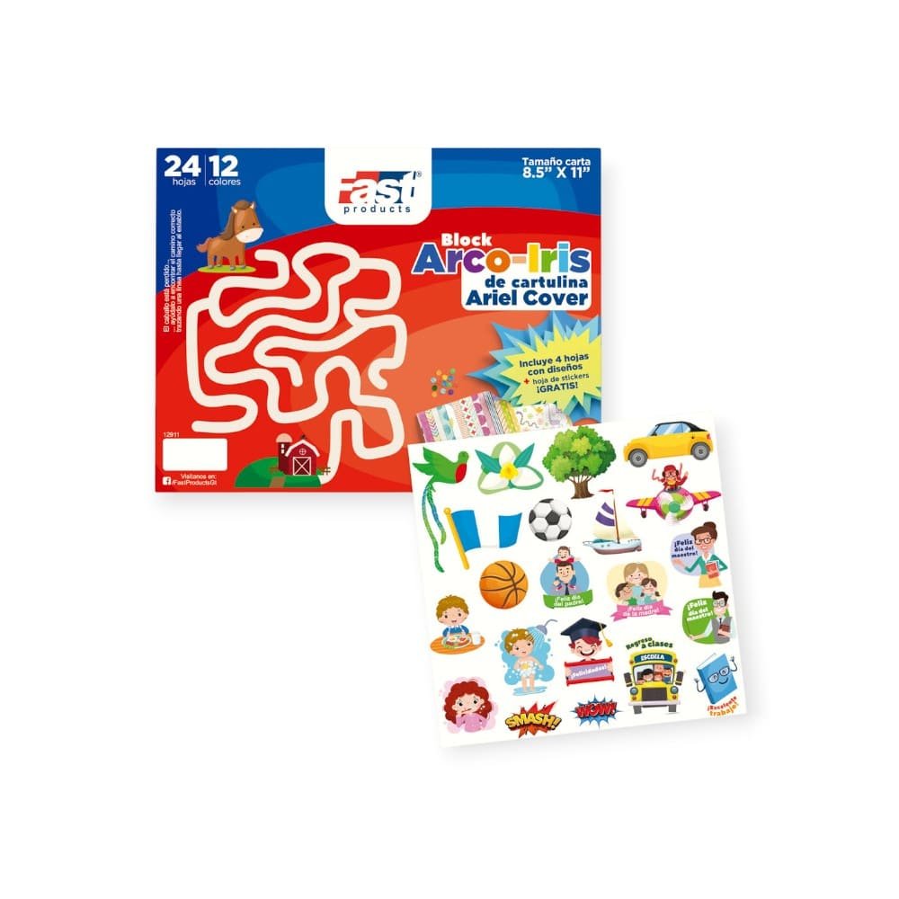 BLOCK ARIEL COVER FAST 24 H CON STICKER CARTA
