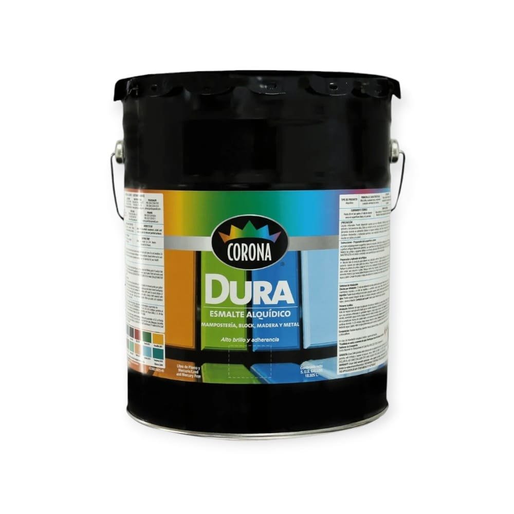 CUBETA DE PINTURA COLOR NEGRO CORONA