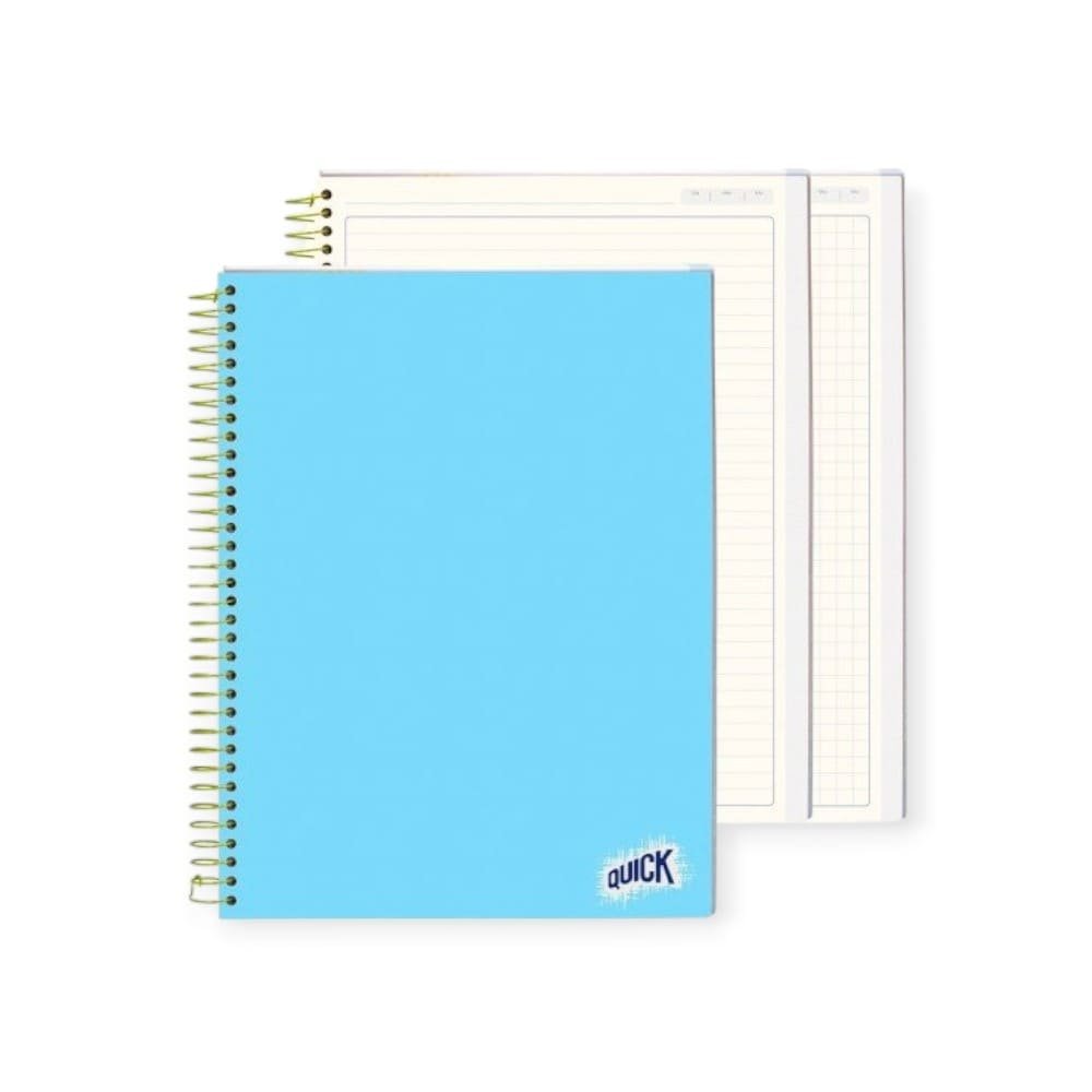 CUADERNO CON ESPIRAL QUICK 200 H RAYADO Y CUADRADO PASTEL