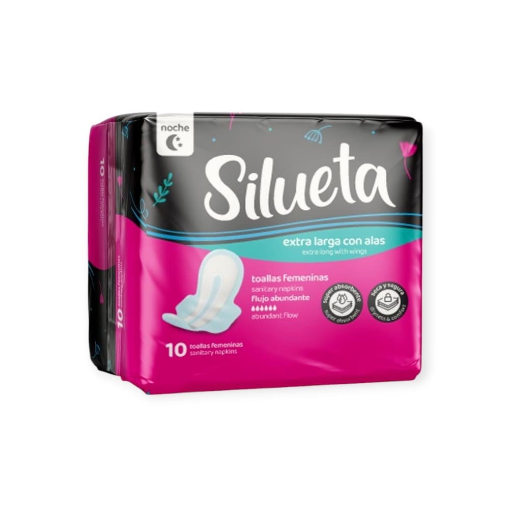 TOALLA SILUETA NOCTURNA PAQUETE 10 UNIDADES