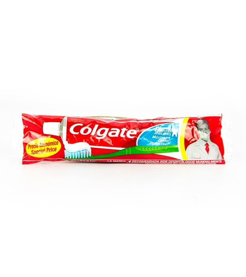 KIT DE CEPILLO COLGATE CON PASTA DE DIENTES TRIPLE AXION