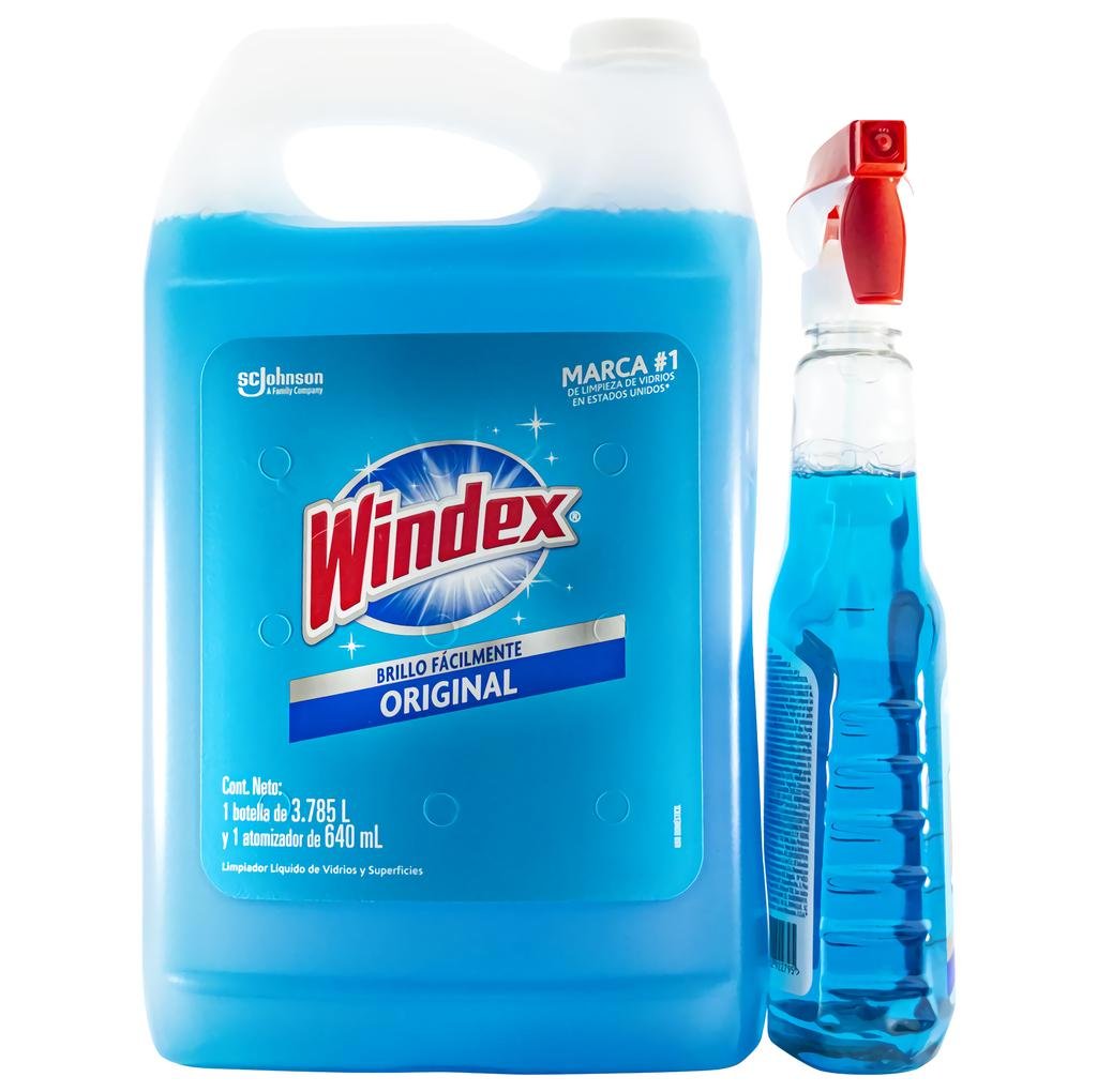 WINDEX ORIGINAL LIMPIADOR DE VIDRIOS 3.78L + BOTELLA DE 640 ML